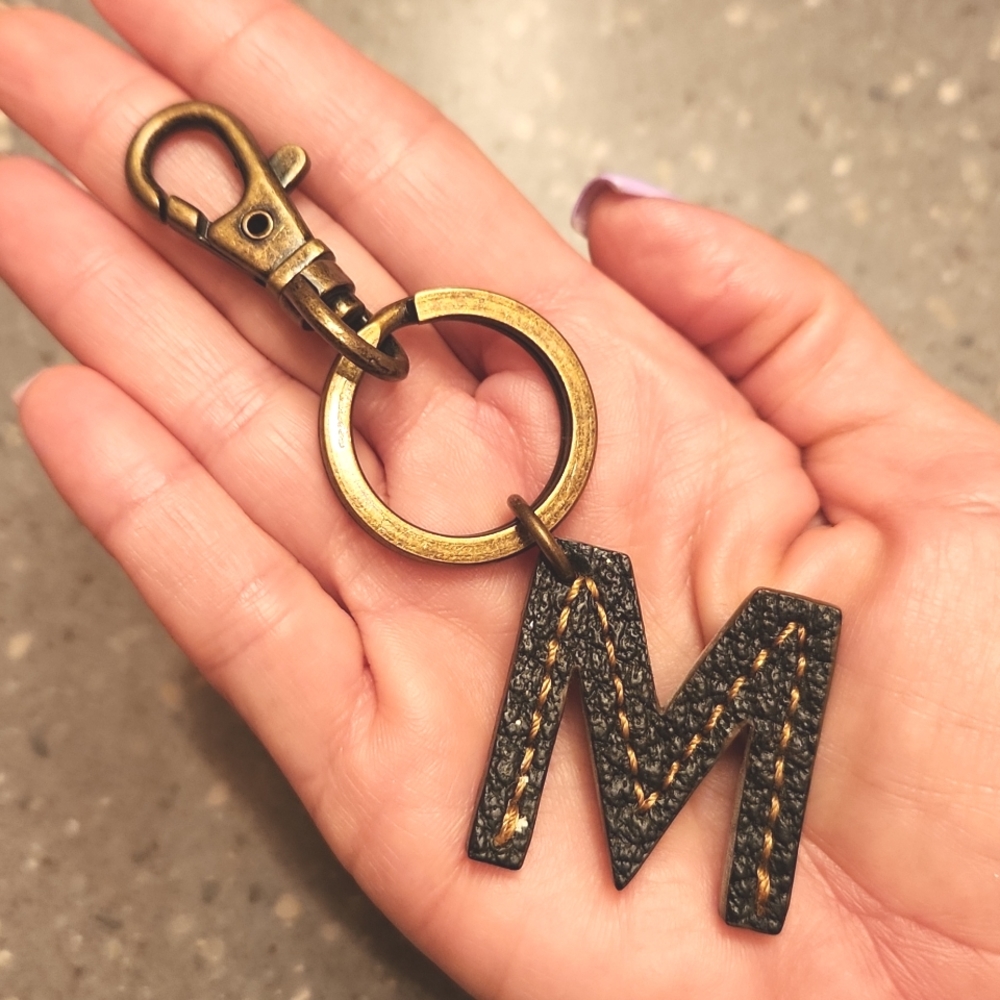 Anthropologie Gold and Brown Key & Card Holder